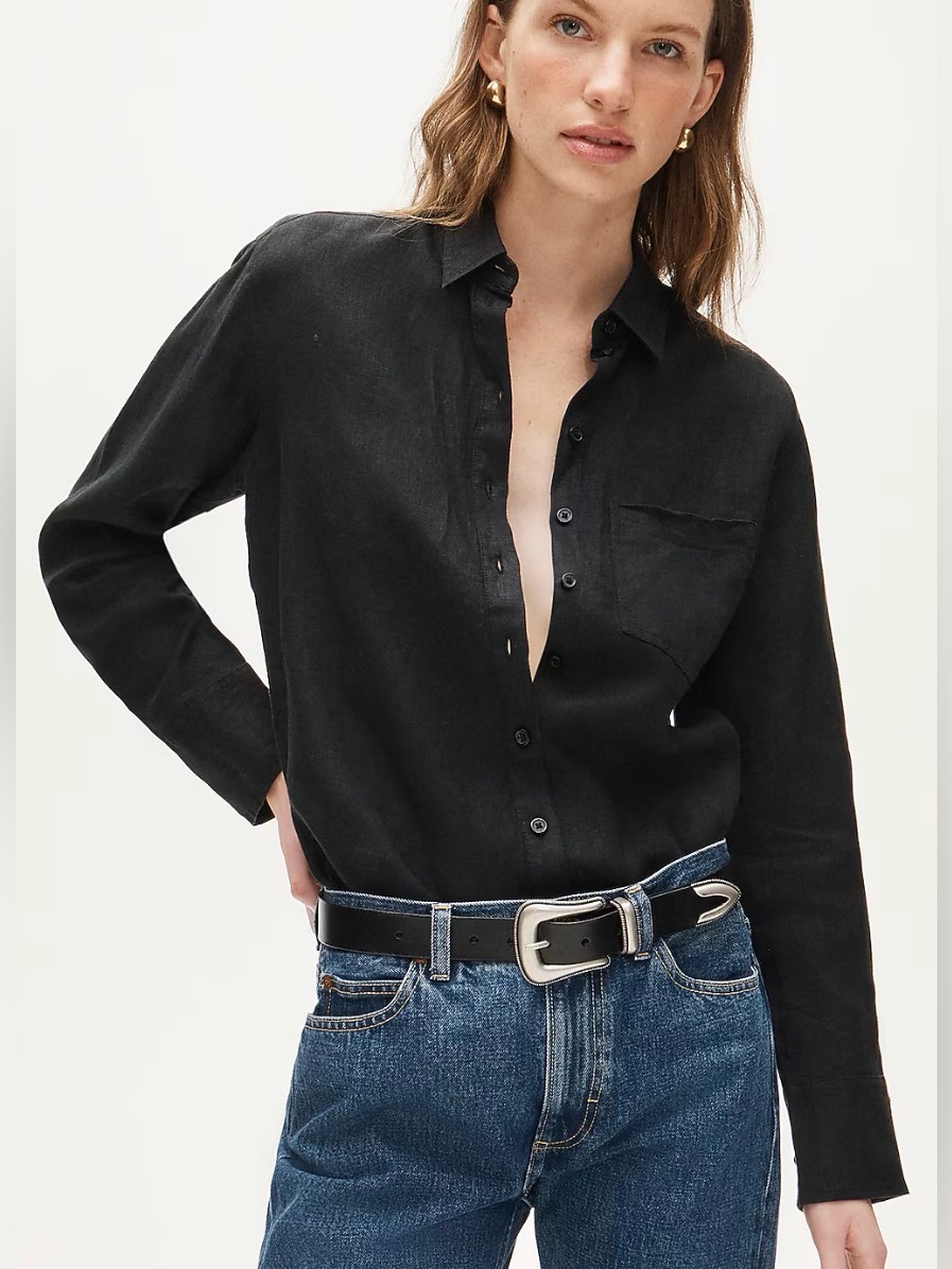 J. Crew Minimalist Sleek Vintage Black Velvet Button-Front Shirt/Jacket (M)